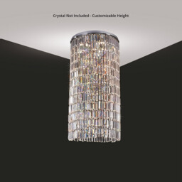 Torre Pendant 50cm Plate & Mirror Only 6 Light GU10 Polished Chrome/Crystal To Order 60 Hooks - thumbnail 3