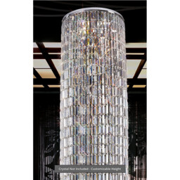 Torre Pendant 50cm Plate & Mirror Only 6 Light GU10 Polished Chrome/Crystal To Order 60 Hooks - thumbnail 5
