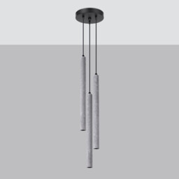 Pastelo Modern Cluster Pendant Ceiling Light Concrete 3x G9 - thumbnail 2