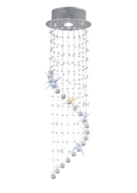 Colorado Ceiling Cluster Pendant Single-Spiral 1 Light Polished Chrome, Crystal - image 1