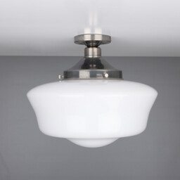 Schoolhouse Globe Ceiling Light, Antique Silver - thumbnail 2
