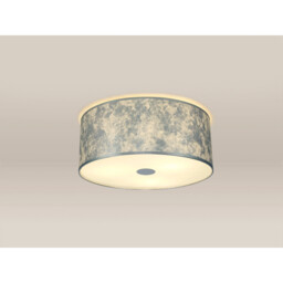 Baymont White 3 Light E27 Universal Flush Ceiling Fixture With 50cm x 20cm Silver Leaf With White Lining Shade - thumbnail 2