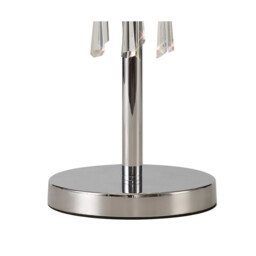 Freida Table Lamp With Grey Shade 3 Light E14 Polished Chrome/Crystal - thumbnail 5