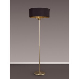 Banyan 3 Light Switched Floor Lamp With 50cm x 20cm Dual Faux Silk Fabric Shade Champagne Gold/Midnight Black - thumbnail 2