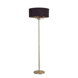 Banyan 3 Light Switched Floor Lamp With 50cm x 20cm Dual Faux Silk Fabric Shade Champagne Gold/Midnight Black - thumbnail 5