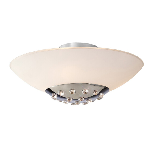 Amada Flush Ceiling 6 Light G9, Polished Chrome/Opal White Glass - image 1