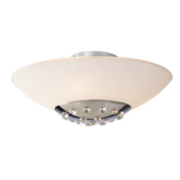 Amada Flush Ceiling 6 Light G9, Polished Chrome/Opal White Glass - thumbnail 1