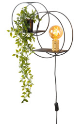 Circle Retro Wall Light - 1xE27 - Black - thumbnail 1