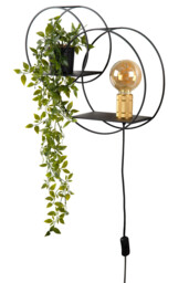 Circle Retro Wall Light - 1xE27 - Black - thumbnail 2