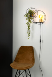 Circle Retro Wall Light - 1xE27 - Black - thumbnail 3