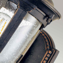Cleveland Outdoor Wall Lantern Weathered Bronze, IP44 - thumbnail 2