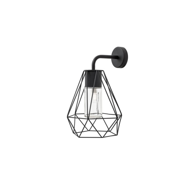 Isidora Wall Lamp Black Aluminium Clear Glass LED E27 IP54 - image 1