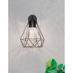 Isidora Wall Lamp Black Aluminium Clear Glass LED E27 IP54 - thumbnail 2