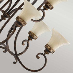 Drawing Room 9 Light Multi Arm Chandelier Walnut Finish, E27 - thumbnail 5