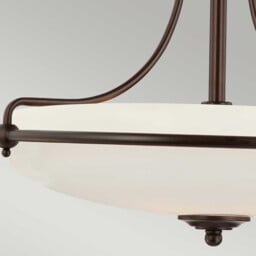 Griffin 3 Light Semi Flush Ceiling Light Palladian Bronze, E27 - thumbnail 5