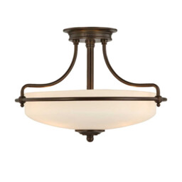 Griffin 3 Light Semi Flush Ceiling Light Palladian Bronze, E27