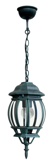 SANTIAGO Outdoor Pendant Ceiling Light Black, Green, IP44 15.5cm