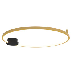 Viora 84cm Integrated Led Semi Flush Ceiling Light Black Matt-Gold Matt Ring LED 3000K Dimmable