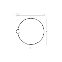 Viora 84cm Integrated Led Semi Flush Ceiling Light Black Matt-Gold Matt Ring LED 3000K Dimmable - thumbnail 2