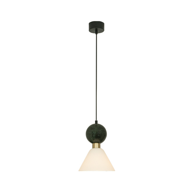 Galara Cone Slim Pendant Ceiling Light Sandy Black-Brass-Green Marble 1XE14 - image 1