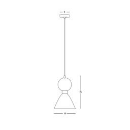 Galara Cone Slim Pendant Ceiling Light Sandy Black-Brass-Green Marble 1XE14 - thumbnail 5