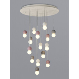 Galaxia Pendant Round, 15 Light E27, White/Grey/Red Cement, White Base & Cable, Item Weight: 22kg - thumbnail 2