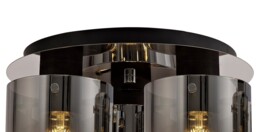 Ghent Round Ceiling Flush, 3 Light Flush Fitting, Black, Smoke Fade Glass - thumbnail 5