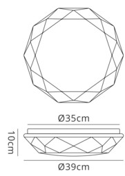 Diamante Flush Ceiling 21W LED 5000K, 2100lm, White Acrylic - thumbnail 2