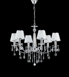 BOEME 6 Light Chandeliers with Shades Chrome, Crystals And 68cm - thumbnail 1