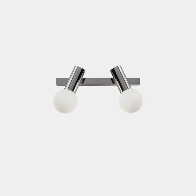 Mist Double Bathroom Twin Wall Light Metallic Black E14 - image 1