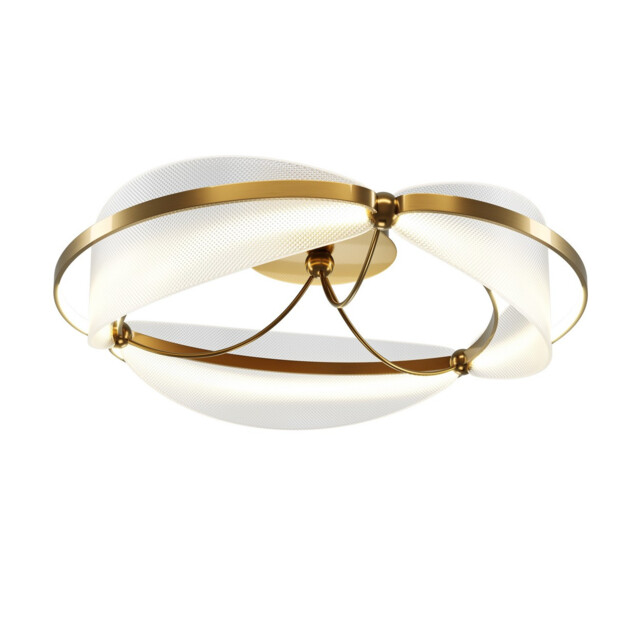 Breeze Modern Integrated LED Semi Flush Ceiling Light Brass 3000K 2700lm Acrylic Shade - image 1