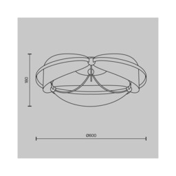 Breeze Modern Integrated LED Semi Flush Ceiling Light Brass 3000K 2700lm Acrylic Shade - thumbnail 2