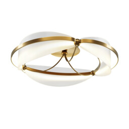 Breeze Modern Integrated LED Semi Flush Ceiling Light Brass 3000K 2700lm Acrylic Shade