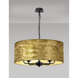 Banyan 5 Light Multi Arm Pendant With 60cm x 22cm Gold Leaf Shade Matt Black/Gold Leaf - thumbnail 2