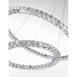Celine Integrated LED Pendant Ceiling Light Chrome Aluminium, K9 Crystal Adjustable LED 60W 3600Lm 3500K - thumbnail 5