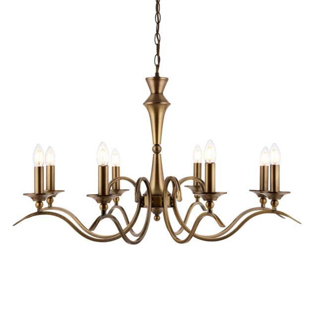 Kora 8 Light Chandelier Antique Brass Finish, E14 - image 1