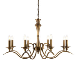 Kora 8 Light Chandelier Antique Brass Finish, E14 - thumbnail 1