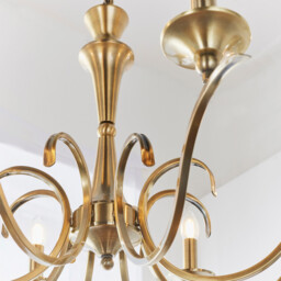 Kora 8 Light Chandelier Antique Brass Finish, E14 - thumbnail 5