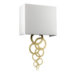 Rosa Medium 1 Light Wall Light, Aged Brass, Ivory Faux Silk Shade - thumbnail 2