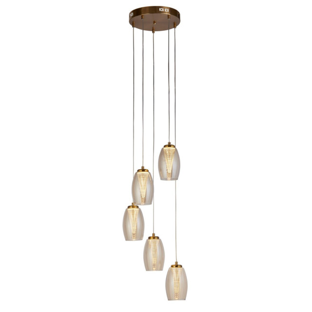Cyclone 5 Light Pendant Bronze, Champagne Glass - image 1