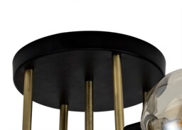 Humphrey Flush Semi Flush Ceiling, 5 Light G9, Matt Black, Antique Brass, Cognac Glass - thumbnail 5