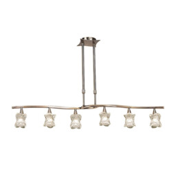 Rosa Del Desierto Telescopic Linear Pendant Line 6 Light G9, Antique Brass - thumbnail 1