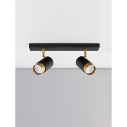 Pogno 2 Light Twin Ceiling Spotlight Sandy black, Gold Aluminium LED GU10 2x10W - thumbnail 3