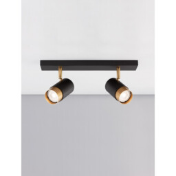 Pogno 2 Light Twin Ceiling Spotlight Sandy black, Gold Aluminium LED GU10 2x10W - thumbnail 5