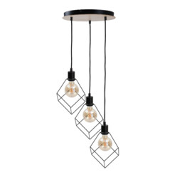 Ruben Cluster Pendant Ceiling Light Wood, 32cm, 3x E27