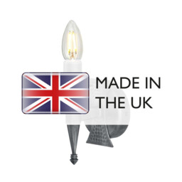 Saxon 1 Light Indoor Candle Wall Light Silver, Black, E14 - thumbnail 5
