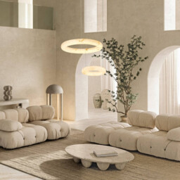 Mandra 64cm Pendant Ceiling Light Brass-Natural Alabaster LED 3000K Dimmable - thumbnail 2
