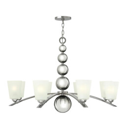 Zelda 8 Light Multi Arm Chandelier Polished Nickel Finish, E27 - thumbnail 1