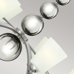 Zelda 8 Light Multi Arm Chandelier Polished Nickel Finish, E27 - thumbnail 3