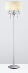 Olivia Floor Lamp with Ivory Cream Shade 3 Light Polished Chrome, Crystal - thumbnail 2